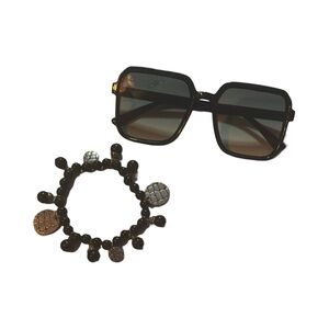 🌻 TAHARI Th901 Round 100% Uv400 Protected Hexagonal Matte Sunglasses